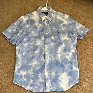 Used Like New Ralph Lauren Classic Fit Tie Dye Oxford Shirt. Size M